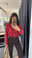 Bordo Vatkalı Basic Gömlek