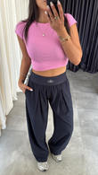 Dilvin Pembe T Kol Crop Bluz