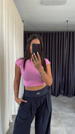 Dilvin Pembe T Kol Crop Bluz
