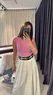 Dilvin Pembe T Kol Crop Bluz