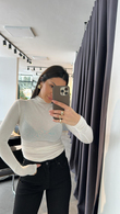 Ekru Büzgü Detaylı Bluz
