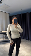 Ekru Cardigan Düğmeli Triko