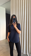 Lacivert Modal Basic T-shirt