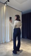 Lacivert Mosa İspanyol Jean