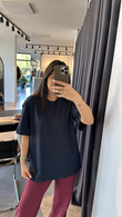 Lacivert Orijinal Marka Oversize T-shirt