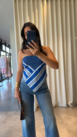 Mavi Çizgili Bluz