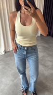 Sarı Fitilli Halter Yaka Bluz