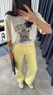 Sarı Straight Jean