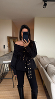 Siyah Diana Tasarım Gömlek