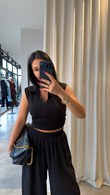 Siyah İndica Bluz