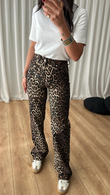 Siyah Leopar Desenli Jean
