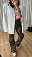 Siyah Leopar Desenli Jean