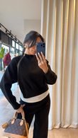 Siyah Madeline Triko Takım