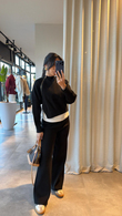 Siyah Madeline Triko Takım