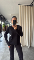 Siyah Uzun Kollu Basic T-shirt