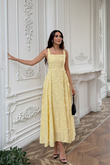 Adelina İp Askılı Çiçekli Midi Elbise 3658