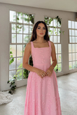 Adelina İp Askılı Çiçekli Midi Elbise 3658
