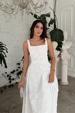 Adelina İp Askılı Çiçekli Midi Elbise 3658