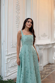 Adelina İp Askılı Çiçekli Midi Elbise 3658