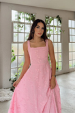 Adelina İp Askılı Çiçekli Midi Elbise 3658