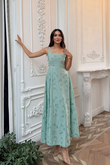 Adelina İp Askılı Çiçekli Midi Elbise 3658