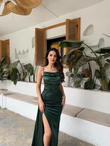 Allyso Degaje Yaka Yırtmaçlı Abiye 582243 ZÜMRÜT