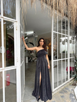 Amelia Simli Tek Kol Abiye 582890 SİYAH