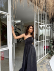 Amelia Simli Tek Kol Abiye 582890 SİYAH