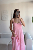 Anna İp Askılı Bubble Elbise 13828 PUDRA