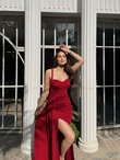 Ariana Gloplu Sim Detay Abiye 583218 KIRMIZI