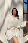 Arwen Fırfırlı Bağlama Detay Mini Elbise 221732