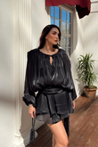 Arwen Fırfırlı Bağlama Detay Mini Elbise 221732
