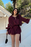Arwen Fırfırlı Bağlama Detay Mini Elbise 221732