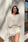 Arwen Fırfırlı Bağlama Detay Mini Elbise 221732