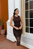 Avis Güpür Detay Midi Elbise 9384