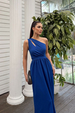 Avril Tek Omuz Yırtmaçlı Abiye 582160 SAKS MAVİSİ B3X R