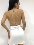 Bağlamalı Mini Elbise BEYAZ