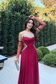 Bengü İp Askılı Şifon İşleme Abiye 301