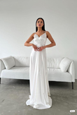 Bilica İp Askı Saten Abiye 582151 BEYAZ
