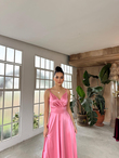 Bilica İp Askı Saten Abiye 582151 PEMBE