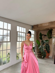 Bilica İp Askı Saten Abiye 582151 PEMBE