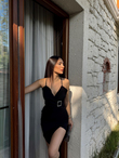 Broş Detay Mini Elbise 581756  SİYAH f6x