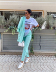 Ceket Pantolon Takım-6055 Mint Yeşili