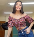 Çiçek Desen Büzgülü Crop KARIŞIK