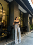 Çift Tokalı Pantolon 22338  GRİ