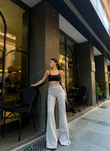 Çift Tokalı Pantolon 22338  GRİ