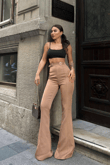 Çift Tokalı Pantolon 22338 VİZON