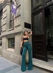 Çift Tokalı Pantolon 22338 ZÜMRÜT