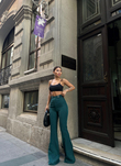Çift Tokalı Pantolon 22338 ZÜMRÜT