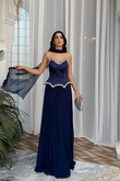 Çisem Straplez İşleme Etek Şifon Abiye 1187